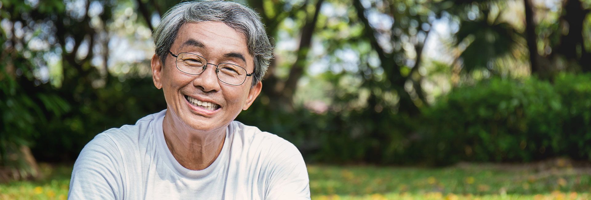 Smiling older Asian man